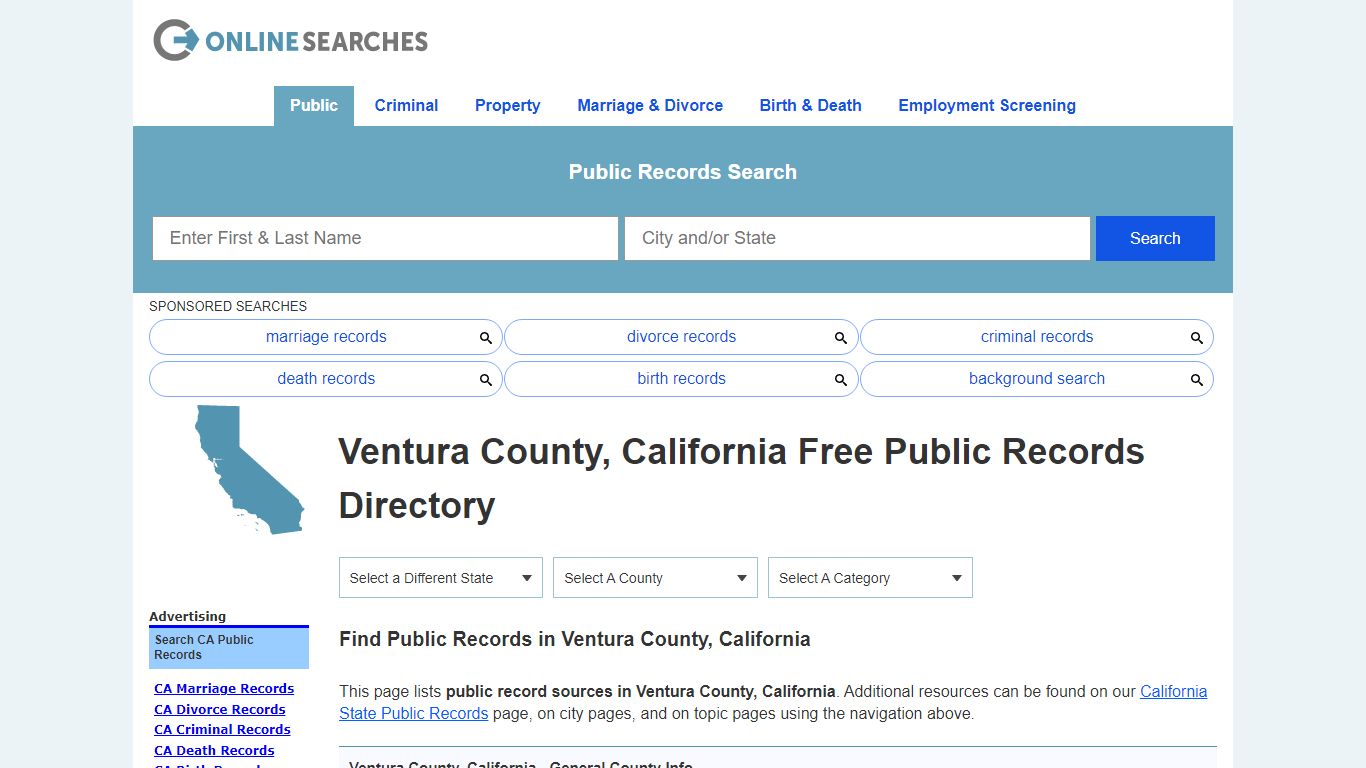 Ventura County, California Public Records Directory